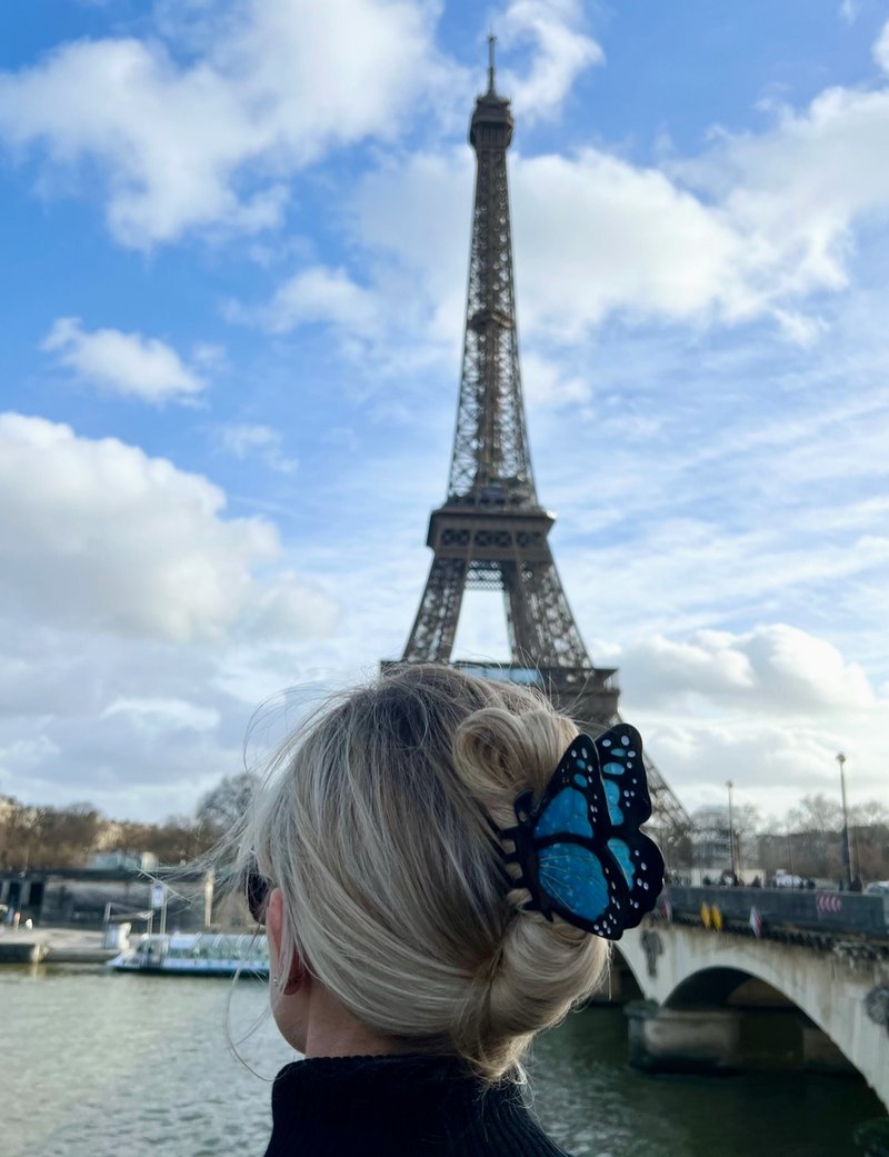 Hand-Painted Monarch Butterfly Claw Hair Clip | Eco-Friendly