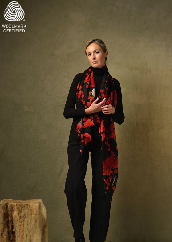 Acer Black Wool Scarf