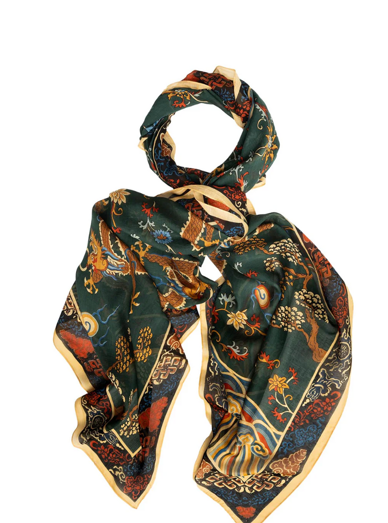 Dragon Green  Wool Scarf