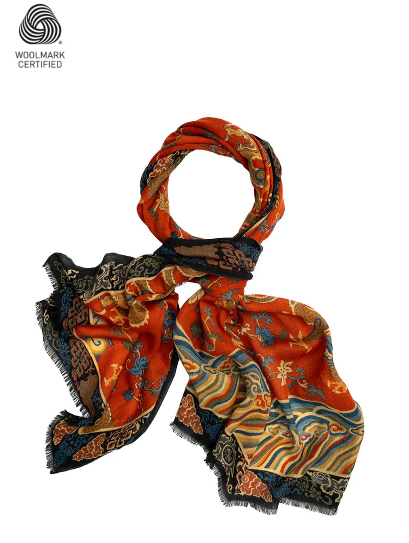 Dragon Rust Wool Scarf