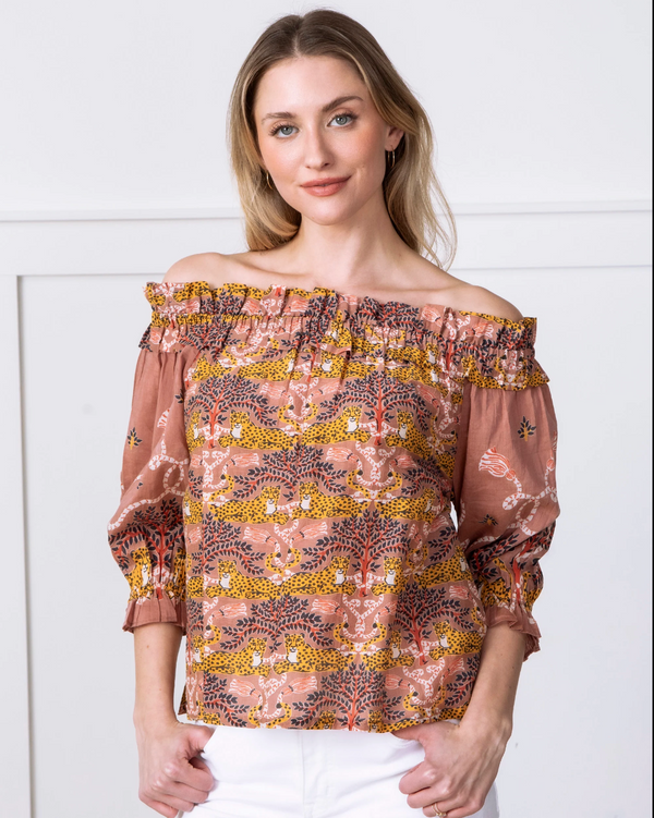 Elegant Escape Top in Charming Cheetahs