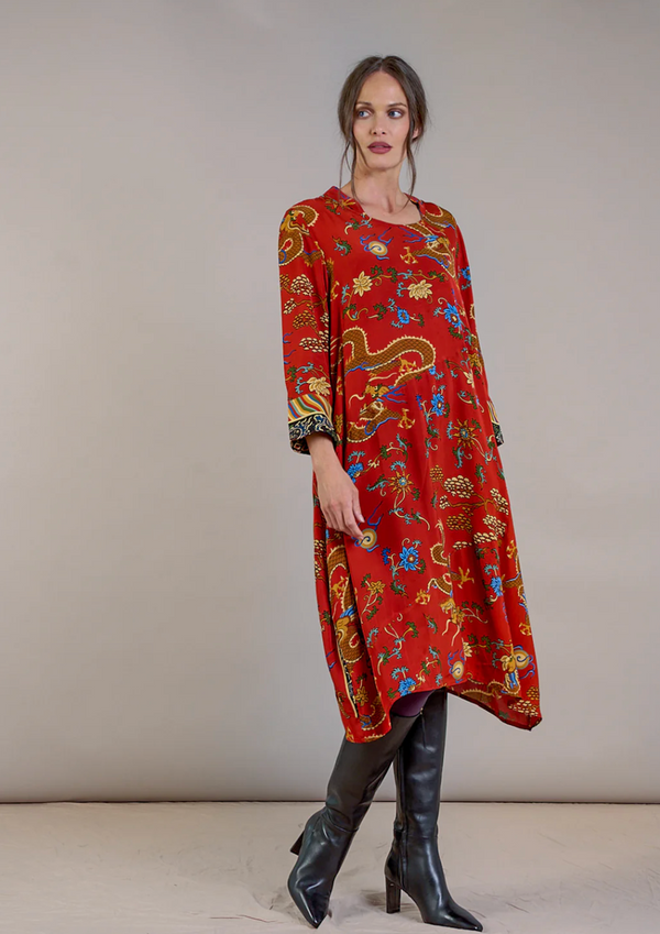 Dragon Rust Asymmetric Dress