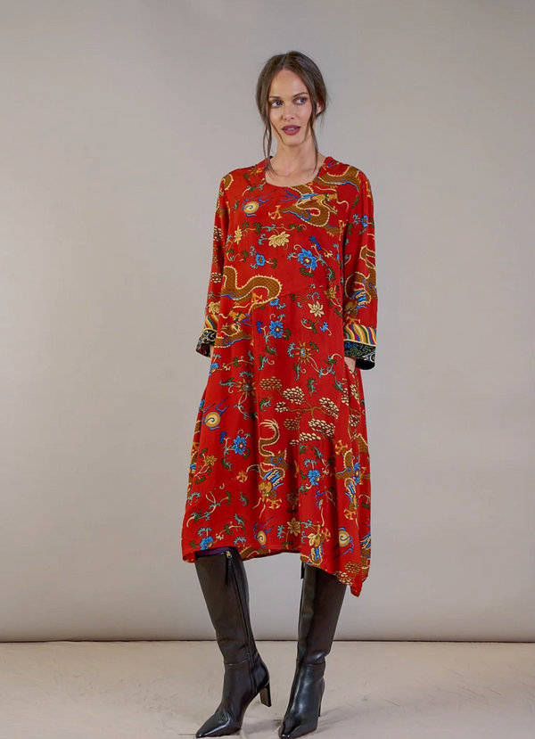 Dragon Rust Asymmetric Dress