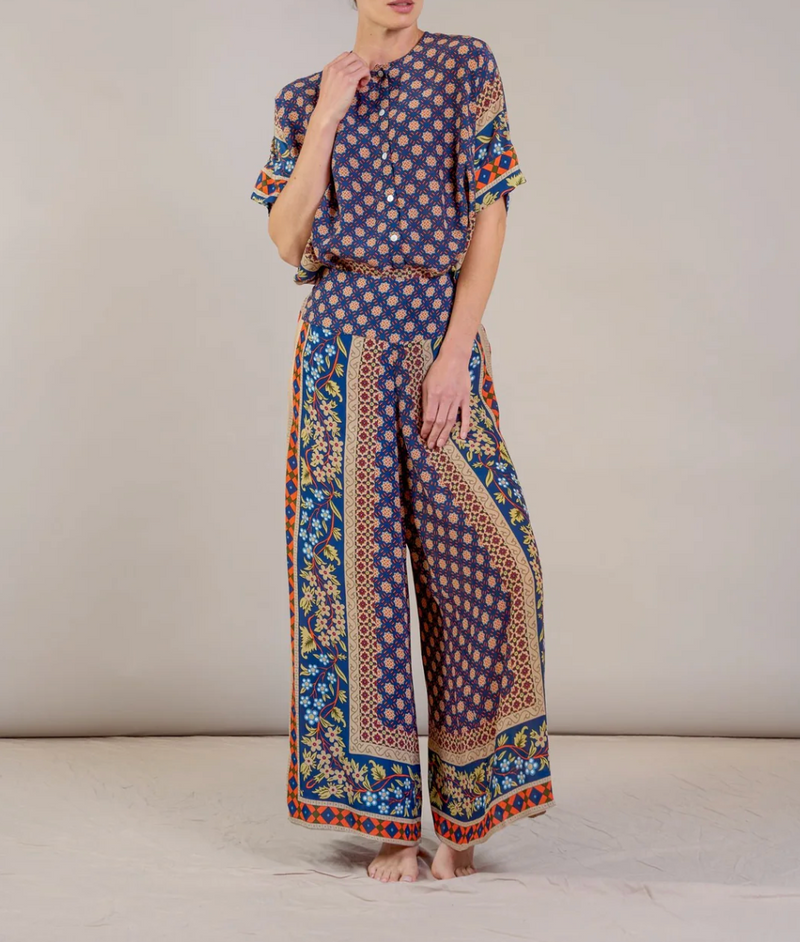 Moorish Blue Palazzo Pants