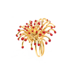 Illumination Gold Plated Red Enamel FlowerThe Ring