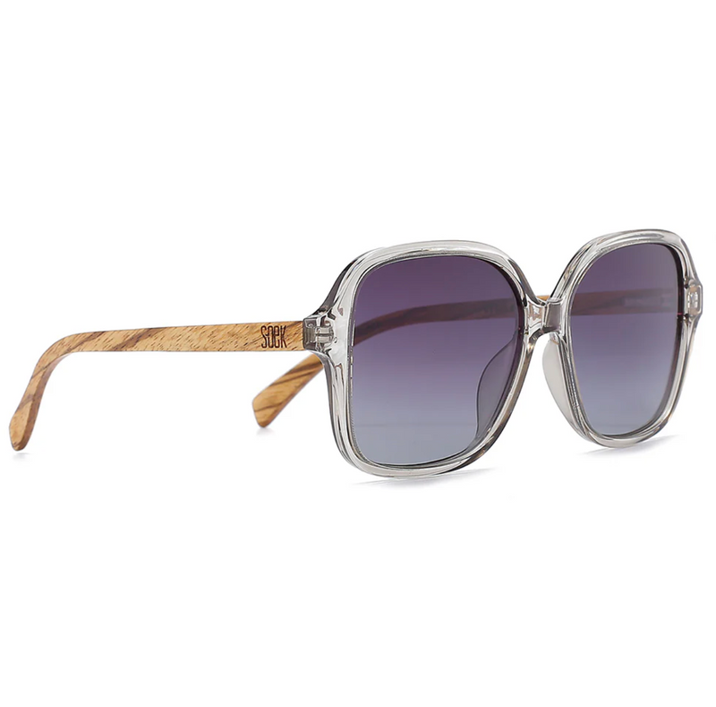 SCARLETT GREY MIST Grey Lens l Walnut Wood Arms
