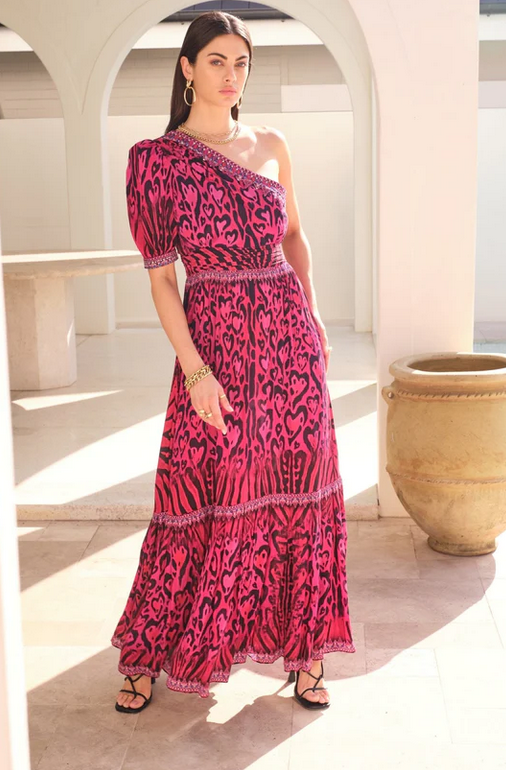 Heart Forever One Shoulder Maxi Dress