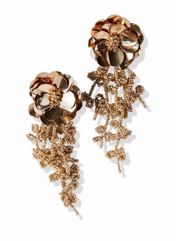Gold Tendril Flower Post Earrings