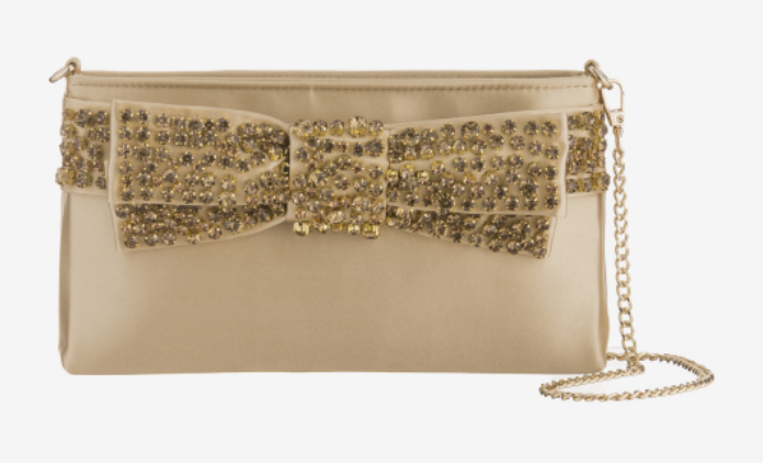 Gold + Silver  Bow Clutch Bag