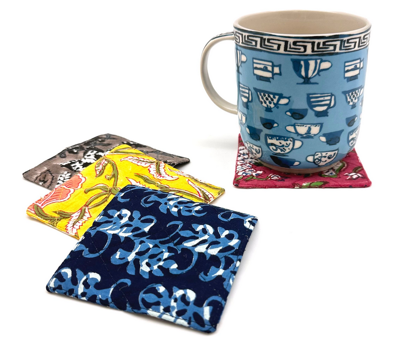 Quilted Coaster Set – Set of 4 Assorted