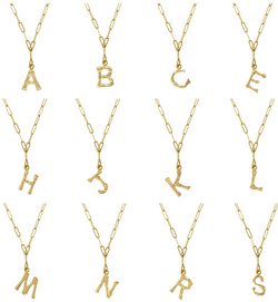 Gold Bamboo Initial Necklace