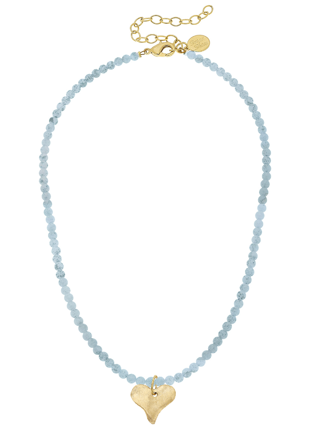 Light Blue Alys Heart Necklace