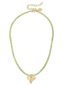 Light Green Alys Heart Necklace