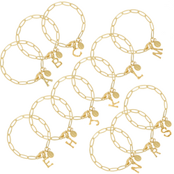 Gold Bamboo Initial Bracelet loop
