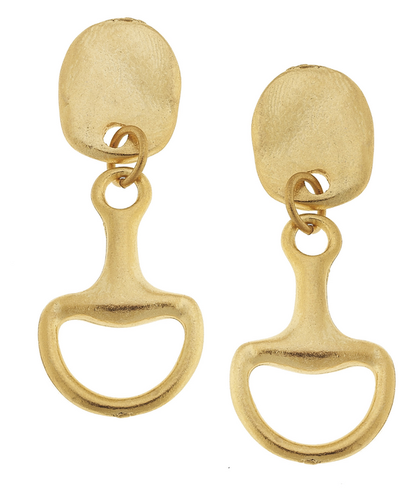 Gold Horsebit Earrings