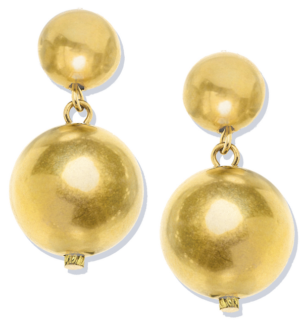 Gold Plated Ball Dangle Earrings