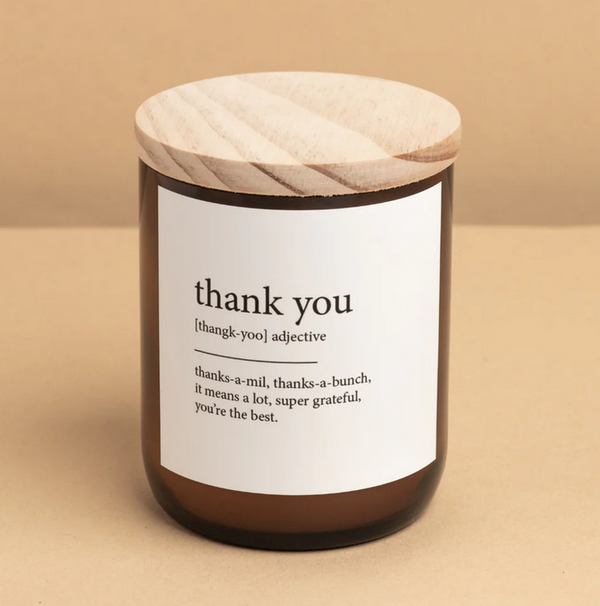 Dictionary Candle - thank you