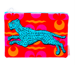 Corita Rose Large clutch - Running Leopard