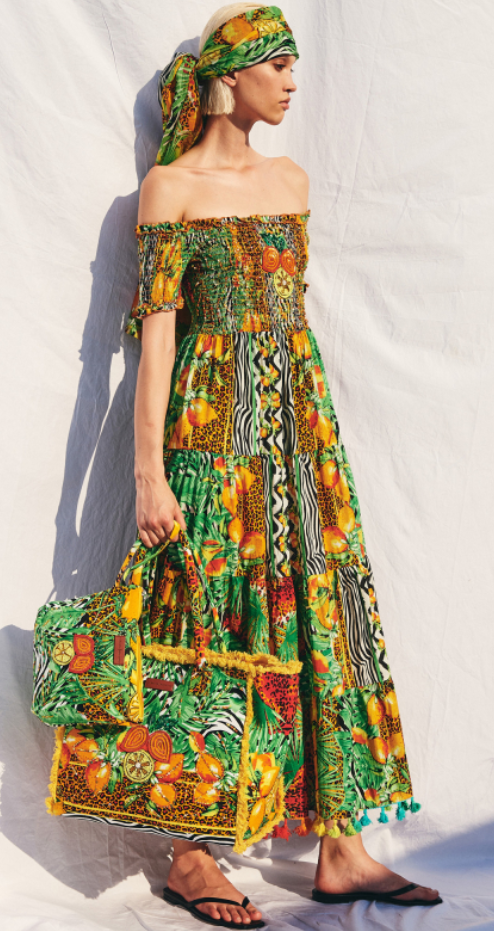 Yellow and Green Maxi Dress