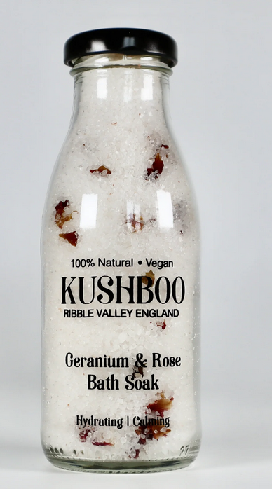 Geranium and Rose - Bath Salts (Milk Bottle)