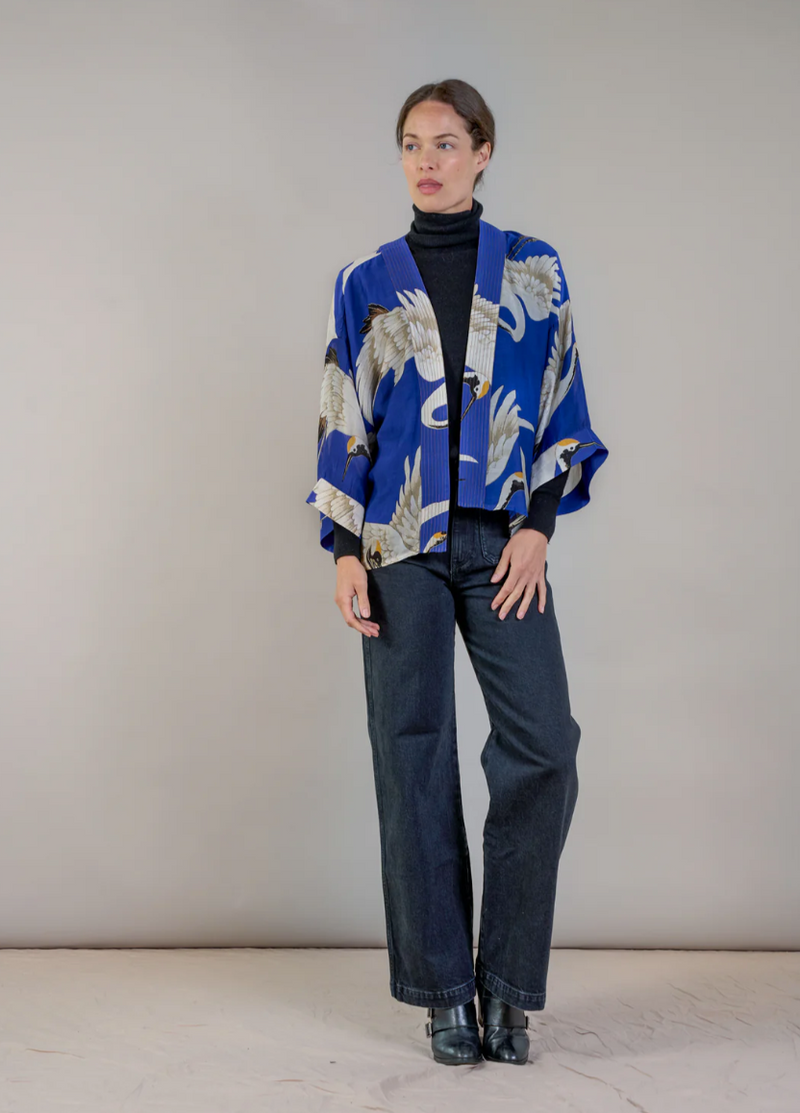 Stork Royal Blue Kimono