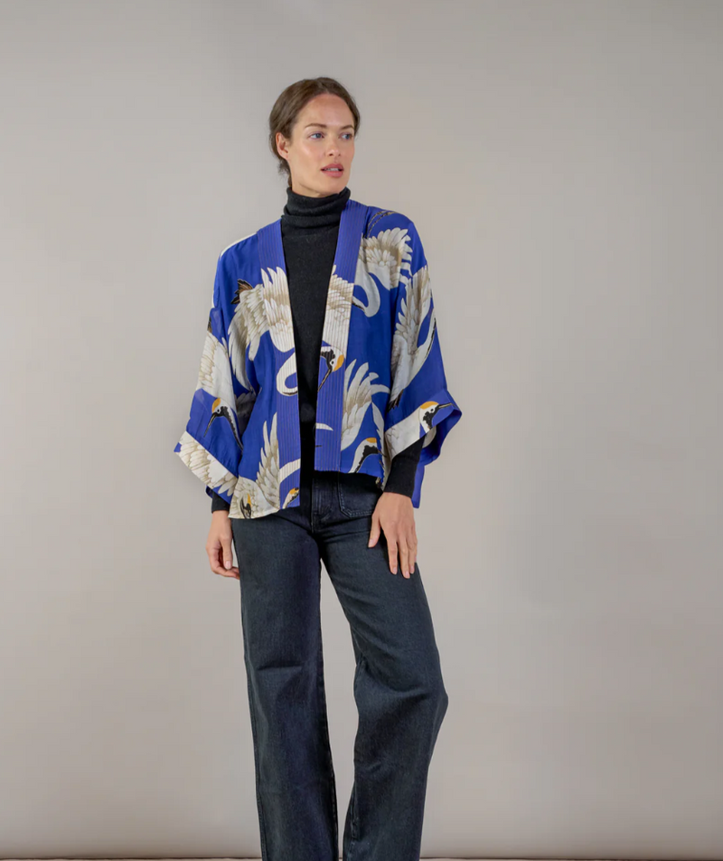 Stork Royal Blue Kimono