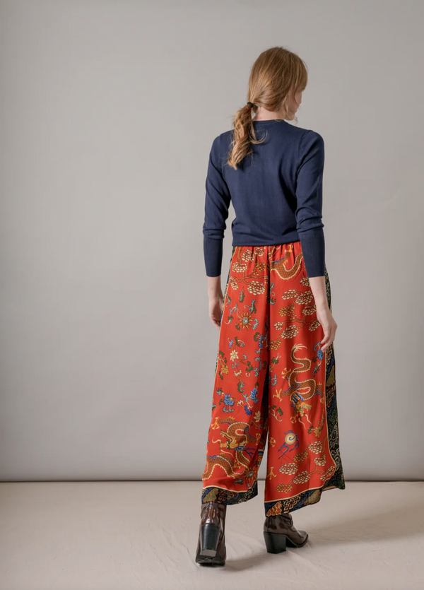 Dragon Rust Crepe Palazzo Pants