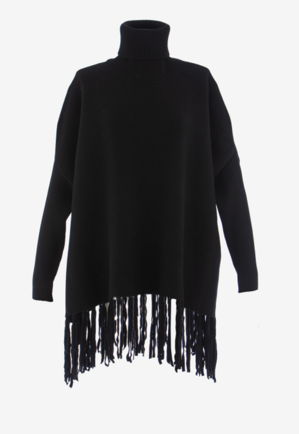 Chic Fringe Turtleneck