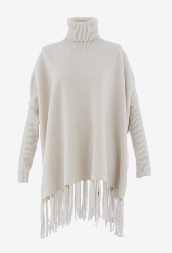 Chic Fringe Turtleneck