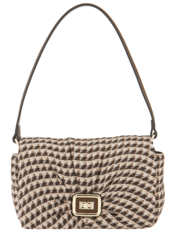 Houndstooth Baguette Bag