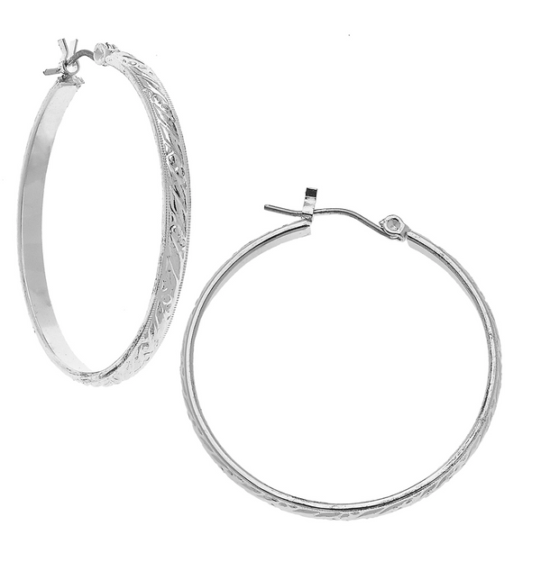 Handcast Textured Hoop Earrings