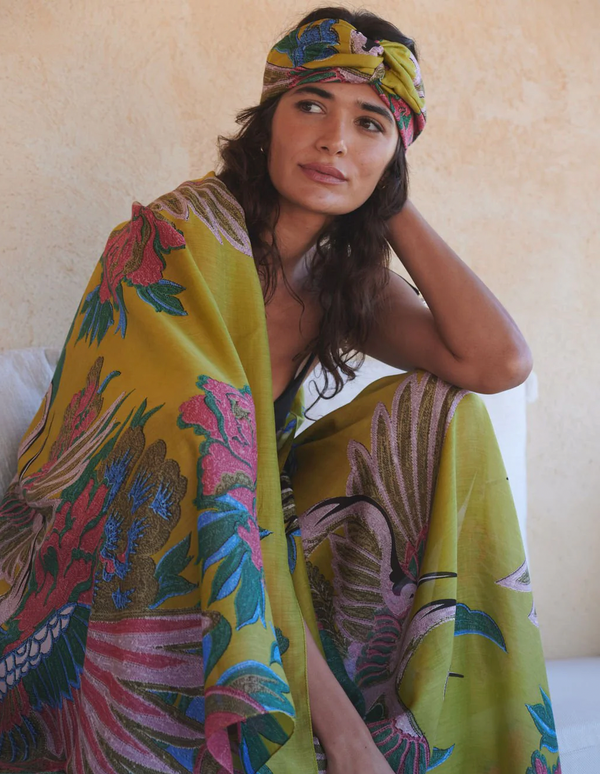 Crane Olive Scarf