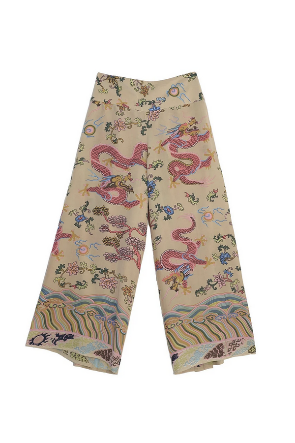 Dragon Sand Crepe Palazzo Pants
