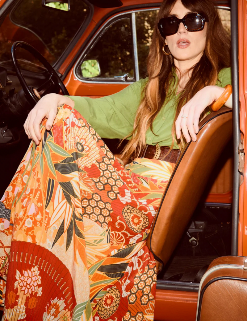 Fans Scarlet A-line Maxi Skirtq