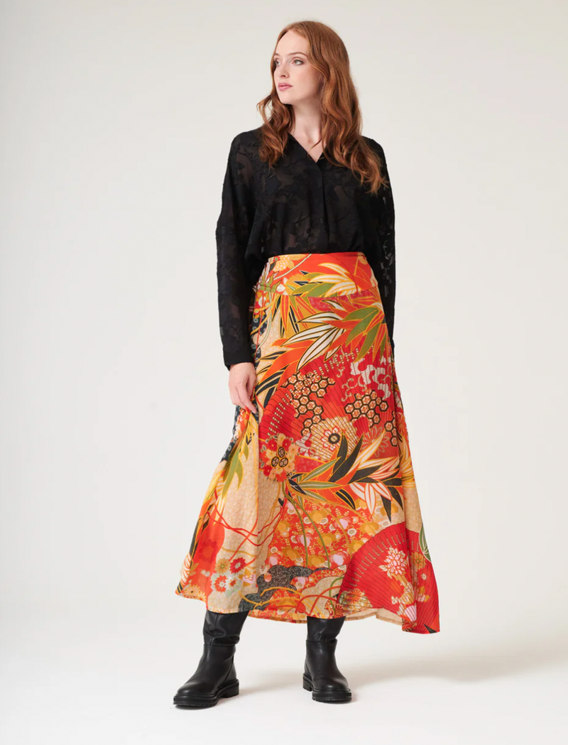 Fans Scarlet A-line Maxi Skirtq