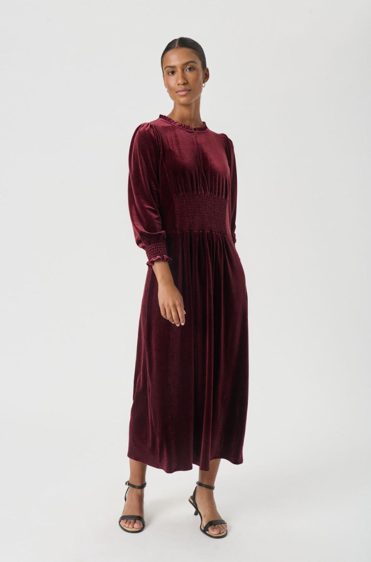 Merlot Velvet Dress