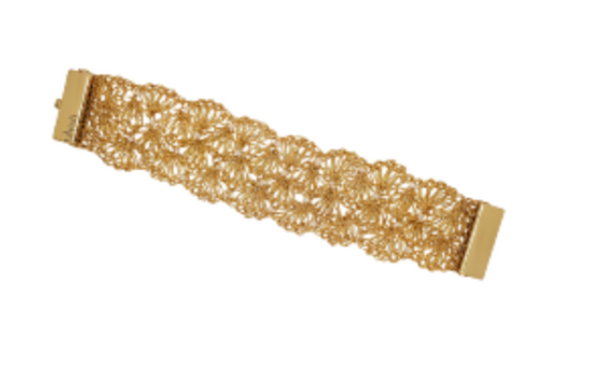 Handmade 18K Gold Filled Crochet Bracelet: Shell Design