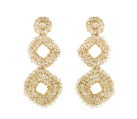 Clear & Gold Gush Handmade Earrings