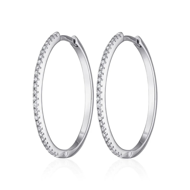 Slim Sparkling Perfect Hoop Earrings