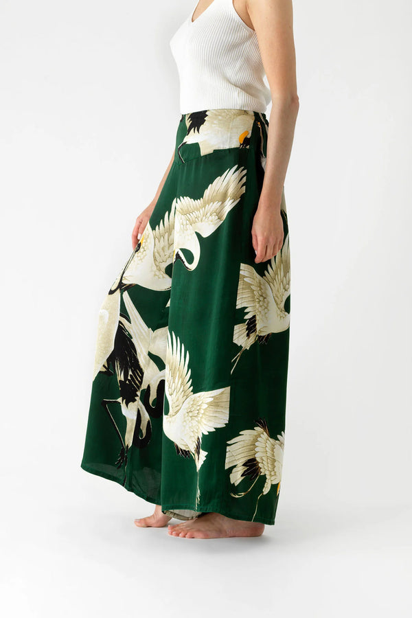 Stork Forest Green Palazzo Pants