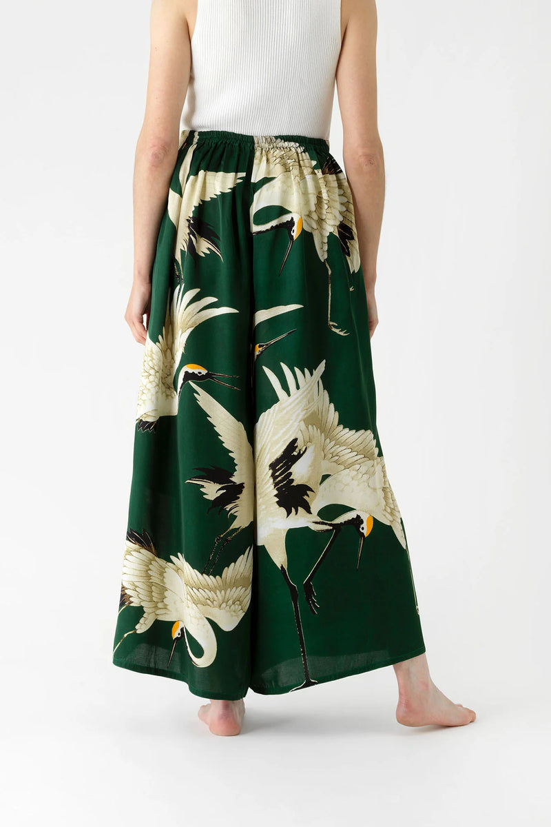 Stork Forest Green Palazzo Pants