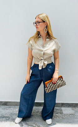 Cam Oriente Linen Top