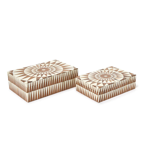 The Mark Inlaid Hinged Box with Wood Finish Interior - 2 sizes