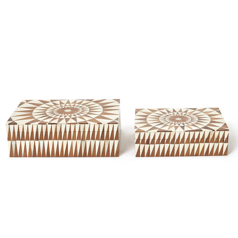 The Mark Inlaid Hinged Box with Wood Finish Interior - 2 sizes