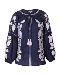 Elise Navy Blouse