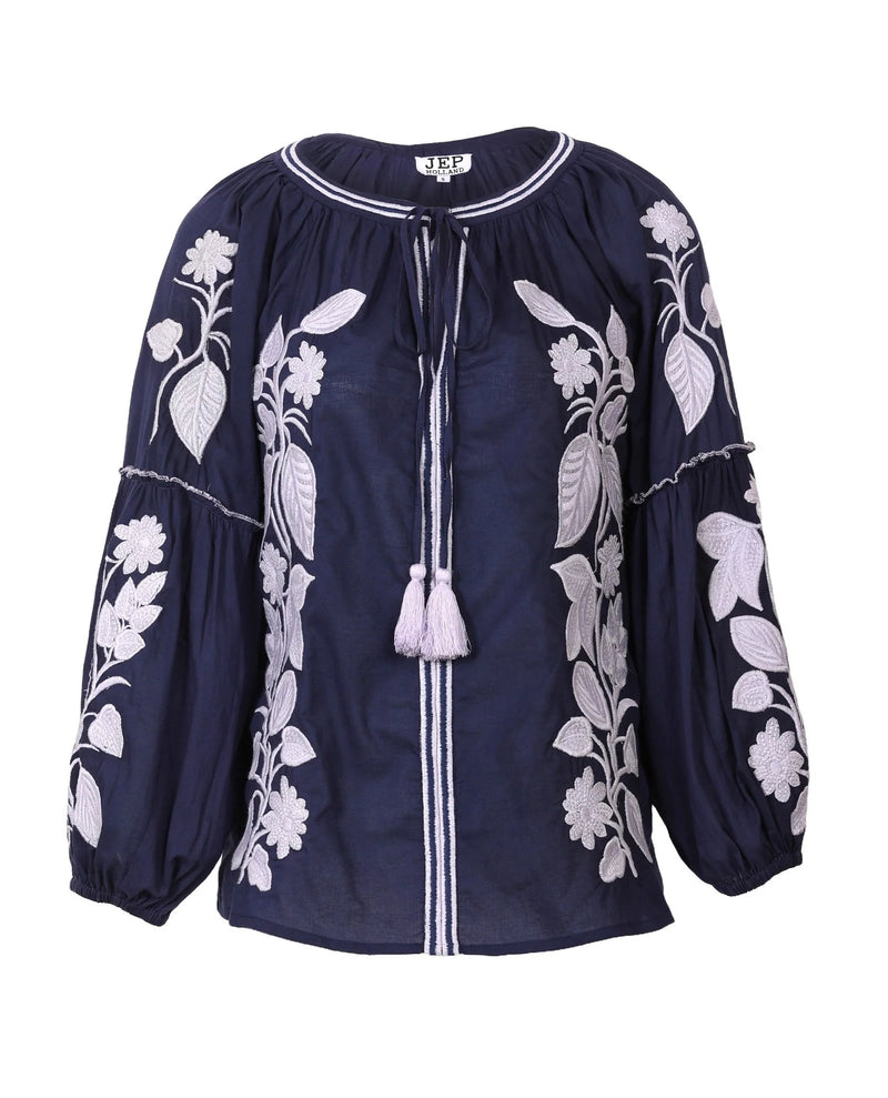 Elise Navy Blouse
