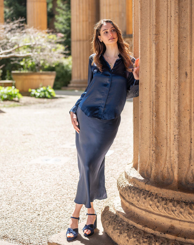 Alcott Satin Button Up Shirt