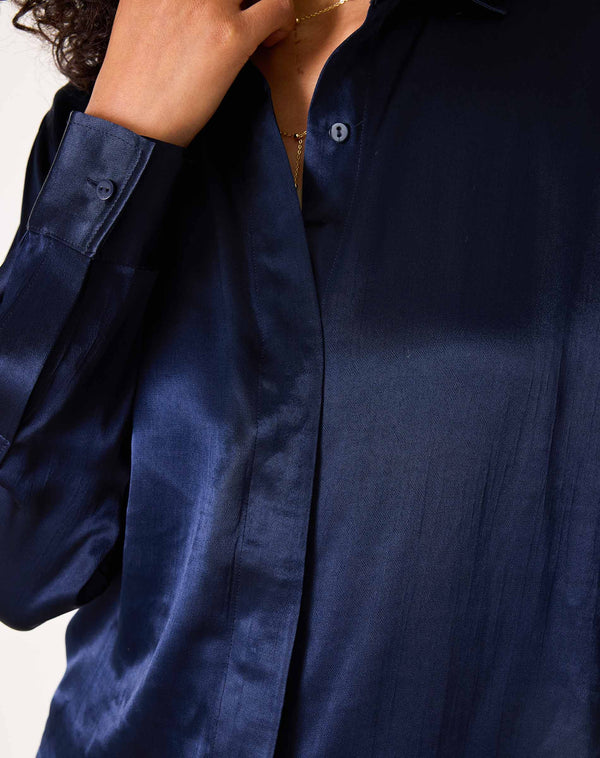 Alcott Satin Button Up Shirt