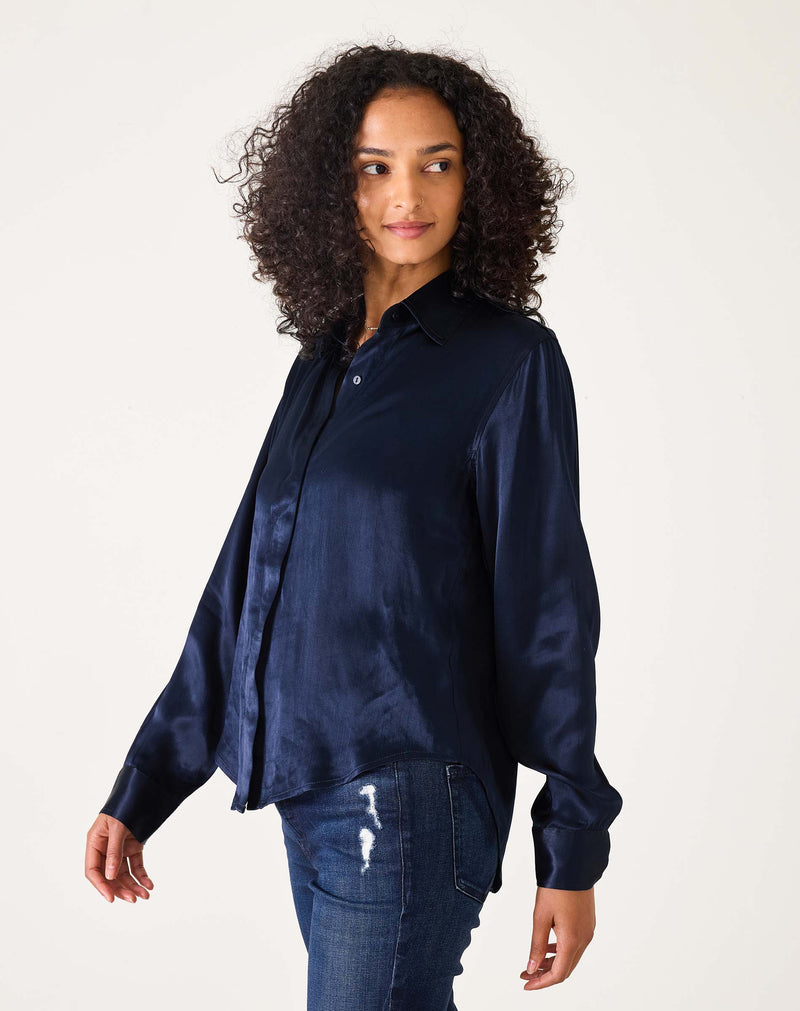 Alcott Satin Button Up Shirt