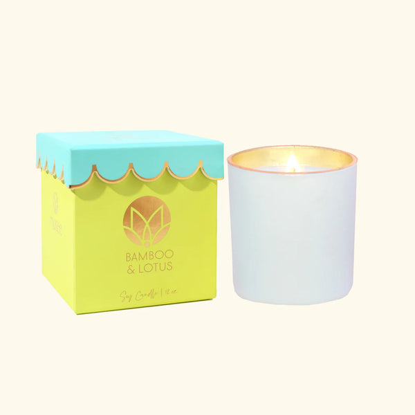 Bamboo & Lotus Scalloped Candle